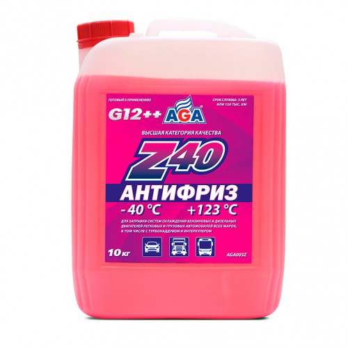 AGA Антифриз красный, -40С, 10 кг, G-12++