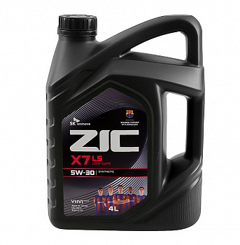 Масло моторное синтетика ZIC X7 LS 5W-30 4 л.