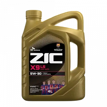 Масло моторное синтетика ZIC X9 LS 5W-30 4 л.